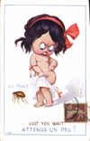 Vintage Postcard Fantaisie Illustrator Child the chip Just you wait
