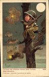 Vintage Postcard Fantaisie Illustrator Child Right Militaria I occupy a situation raised in the army