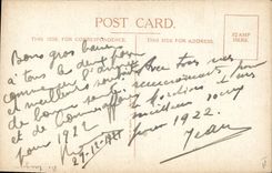 Vintage Postcard Fantaisie Illustrator Right Femme with bath I wish you has happy New Year