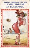 Vintage Postcard Fantasy Illustrator Blackpool Woman