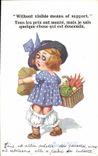 Vintage Postcard Fantasy Illustrator visible Without Child means of support Donald Mc Gill