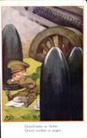 Vintage Postcard Fantasy Illustrator Large Mac Child sea Militaria face
