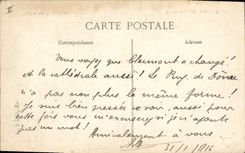 Vintage Postcard Auvergne Clermont with 17th