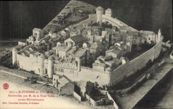 Vintage Postcard St Etienne Restitution per M of the Varan Tower former librarian