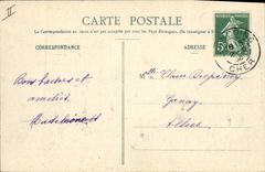 Postal el viejo Sagonne según una antigua litografía