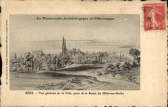 Vintage Postcard Sees Seen general of the city taken of the road of Miss on the Sarthe
