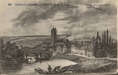 Vintage Postcard Castle Thierry according to a drawing of time