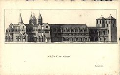Vintage Postcard Cluny Abbey