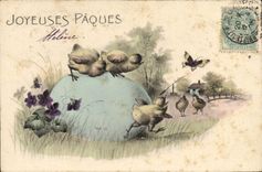 CPA Poussins Paques 