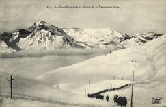 CPA Militaria Chasseurs Alpins La dent Parrachee et glacier de la Vanoise en hiver