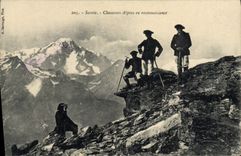 CPA Militaria Chasseurs Alpins en reconnaissance Savoie