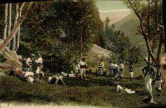 CPA Militaria Chasseurs Alpins La halte des chasseurs dans la montagne 