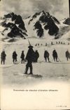 CPA Militaria Chasseurs Alpins Traversee du glacier d'Arsine Oisans 
