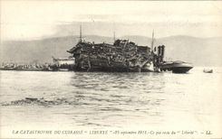 Vintage Postcard Bateau the catastrophe of the Liberte armor What remains Freedom