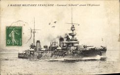 Vintage Postcard Bateau Armours Freedom before the explosion