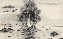 Vintage Postcard Boat Toulon Catastrophe of Freedom