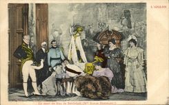 CPA Fantaisie Theatre Femme L'aiglon La mort du duc de Reichstadt Mme Sarah Bernhardt 