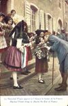 CPA Folklore Alsace Le Marechal Petain apporte a l'Alsace le baiser de la France
