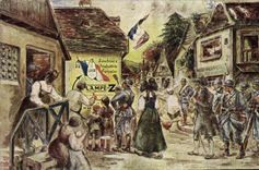 CPA Folklore Alsace Soldats Militaria