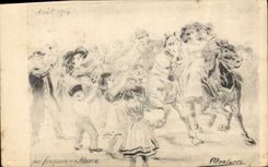 CPA Folklore Alsace Soldats Militaria