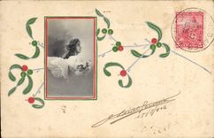 Postal Fantasia Flores Niños Argentina