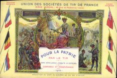 CPA Union des societes de Tir de France Pour la patrie Par le tir Militaria 