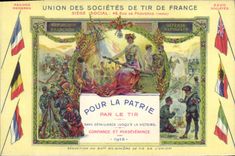 CPA Union des societes de Tir de France Pour la patrie Par le tir Militaria 