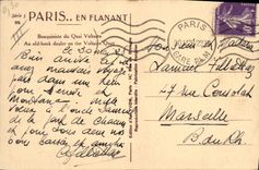 Vintage Postcard Paris Secondhand bookseller with the Quay Voltaire