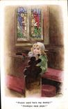Vintage Postcard Fantasy Illustrator Child Please send back my daddy