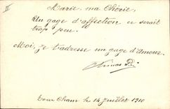 Vintage Postcard Fantaisie China Flowers Clouded (drawing has the hand)