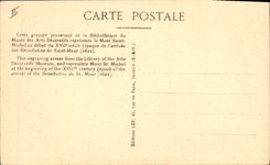 Vintage Postcard Mount St Michel with 17th