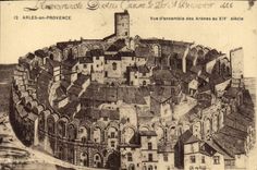 Vintage Postcard Arles in Overall picture Provence of the arenas with 14th