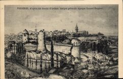 Vintage Postcard Glazes Ferns Mount Saint Michel