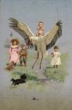 CPA Enfants Cigogne 