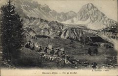 CPA Militaria Chasseurs alpins Tirs de combat