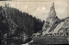 CPA Militaria Chasseurs alpins Dauphine Entree des Gorges de la Bourne Artillerie alpine en marches manoeuvres 
