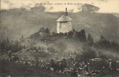 CPA Militaria Chasseurs alpins ND des Neiges au dessus de Brides les Bains
