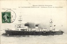 Vintage Postcard Boat Latouche Treville Vessel School of cannonading