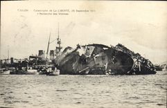 Vintage Postcard Bateau Catastrophe of freedom Seeks victims