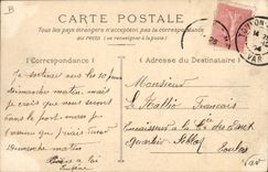 Vintage Postcard Toulon Boat the quay the Snap hook Destroyer with the small row