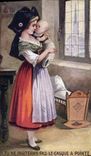 CPA Folklore Alsace Enfant Bebe Tun ne porteras pas le casque a pointe !