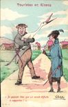 CPA Folklore Alsace Touristes