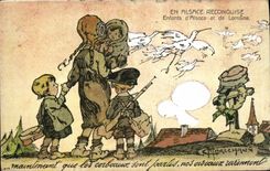 CPA Folklore Alsace En Alsace reconquise Enfants d'Alsace et de Lorraine