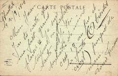 CPA Folklore Alsace Billet de logement Militaria