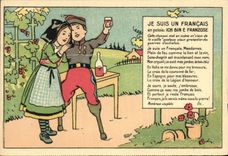 CPA Folklore Alsace Je suis un Francais Militaria