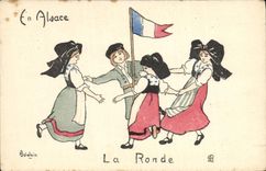CPA Folklore Alsace Enfants En ronde