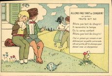 CPA Folklore Alsace Allons pas tant de chagrin