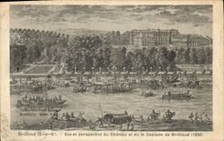 Vintage Postcard St Cloud Seen and perspective of the castle of the cascade of St Cloud