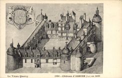 Vintage Postcard the old man Quercy Castle of Assier in 1680