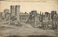 Vintage Postcard Avignon Palate of the Popes with 16th